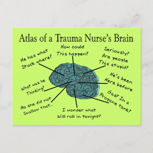 Atlas van een Trauma Nurse's Brain Briefkaart (Voorkant)