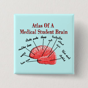 Atlas van het Brain van de Medische Student Vierkante Button 5,1 Cm