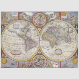 Atlas Wereldkaart  20x30-decoupage Tissuepapier