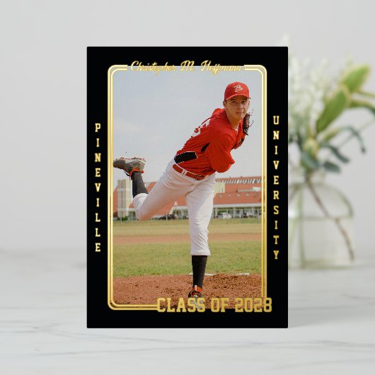 Atleet Afstuderen Aankondiging (Staand Voorkant)