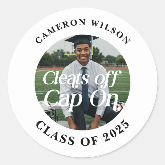 Atleet Afstuderen Custom Ronde Sticker (Voorkant)