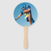 Atleet Afstuderen Foto Sportieve Afstudeerfeest Handwaaier (Achterkant)