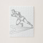 atleet met wielaandrijving en veldatleet legpuzzel (Verticaal)