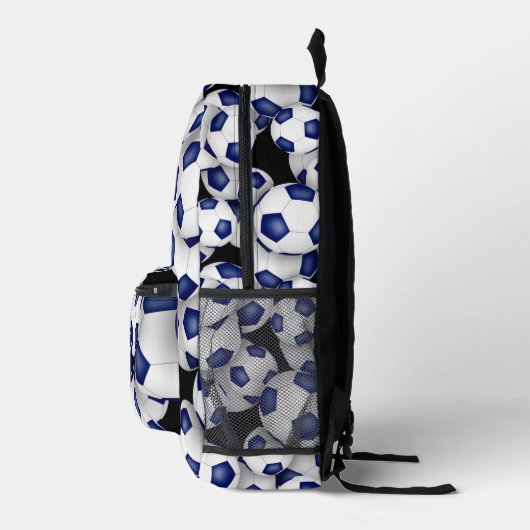 atleten monogram blauw witte voetballen bedrukte rugzak (Rechts)