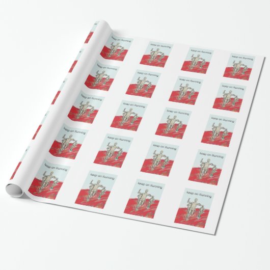 atleten, rennen, marathonraceontwerp cadeaupapier (Uitgerold)