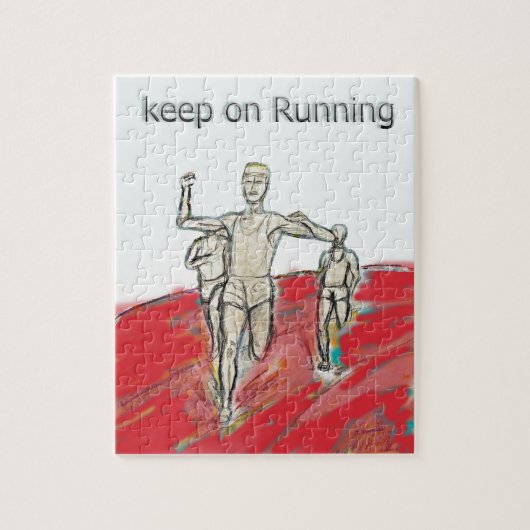 atleten, rennen, marathonraceontwerp legpuzzel (Verticaal)