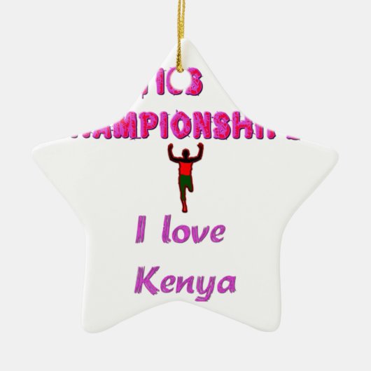 Atletiek Wereldkampioenschappen Kenia Runner: I Lo Keramisch Ornament (Voorkant)