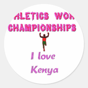 Atletiek Wereldkampioenschappen Kenia Runner: I Lo Ronde Sticker