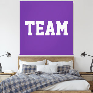 Atletisch Gecentreerd TEAM Witte Tekst Op Konings Canvas Afdruk