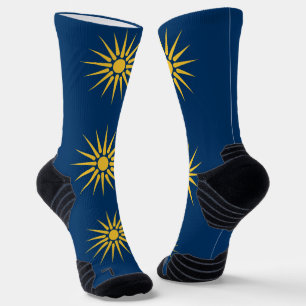 Atletische crew-sok met vlag van Macedonië, Grieke Sokken