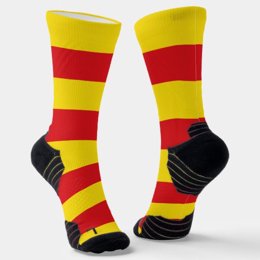 Atletische crewsok met vlag van Catalonië Sokken (Gebogen)
