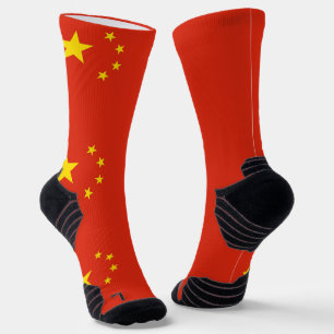 Atletische crewsok met vlag van China Sokken