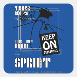 Atletische Sport blijven duwen Vierkante Sticker
