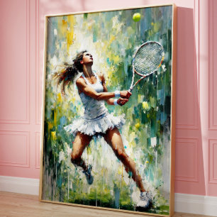 Atletische sporten esthetische tennisliefhebber wa poster