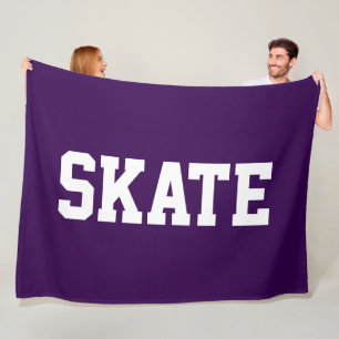 Atletische sportieve witte SKATE-tekst op vette pa Fleece Deken