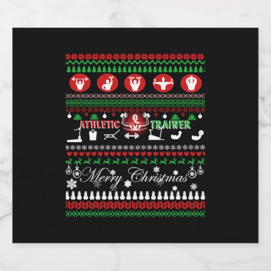 Atletische Trainer Kerst Shirten Sparkling Wijnetiket (Enkel label)
