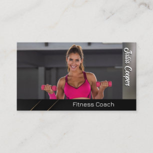 Atletische vrouw die gewichten heft Fitness Visitekaartje