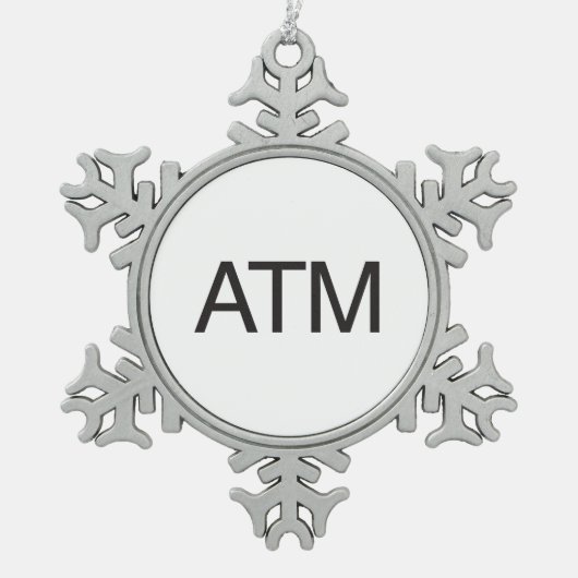 Atm Tin Sneeuwvlok Ornament (Voorkant)