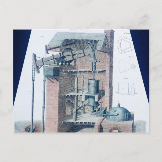 Atmosferische stoommotor briefkaart (Voorkant)