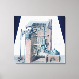 Atmosferische stoommotor canvas afdruk