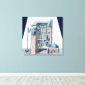 Atmosferische stoommotor canvas afdruk (Insitu (Houten vloer))