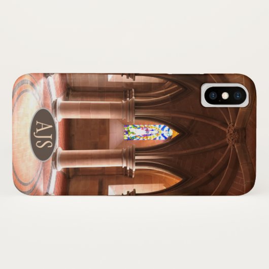 Atmosferische zandstenen pillars & Glas in lood. Case-Mate iPhone Case (Achterkant (horizontaal))