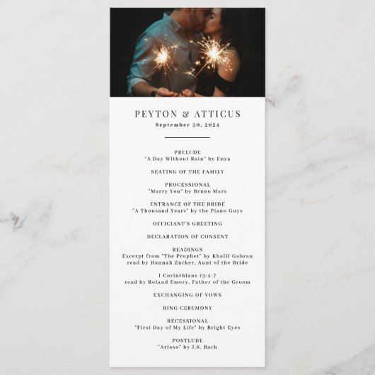 Atmosphère Programme de Mariage vertical maigre (Devant)