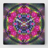 Atmospheric Stellar Kaleid Vierkante Klok (Voorkant)