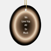 Atmospheric Tan/Cream Circle Kerstversiering Keramisch Ornament (Rechts)