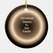 Atmospheric Tan/Cream Circle Kerstversiering Keramisch Ornament (Achterkant)