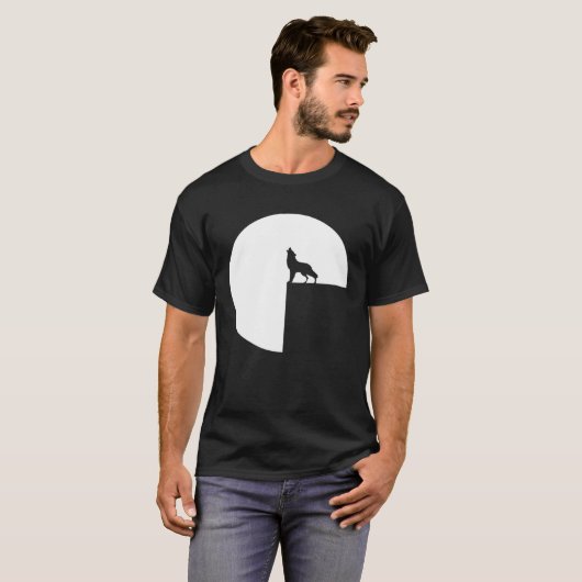Atmospheric Wolf Howling at the Full Moon  1 T-shirt (Voorkant volledig)