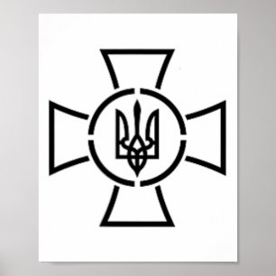 Ato Cross Tryzub Oekraine Volodymyr Zelensky Presi Poster