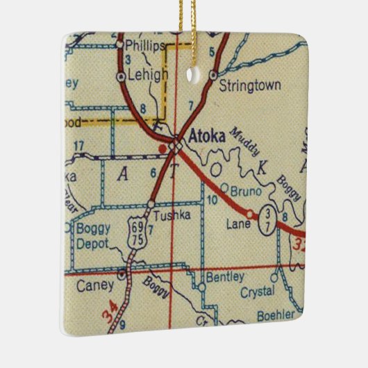 Atoka OK Map Keramisch Ornament (Rechts)