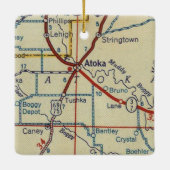Atoka OK Map Keramisch Ornament (Achterkant)