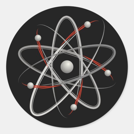 Atom (004a) ronde sticker (Voorkant)