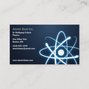Atom - Carte de visite bleu scientifique