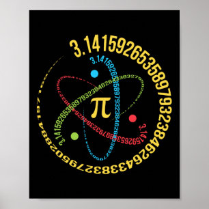 Atom Pi Wiskunde Science Stem Gifts 3.14 Pi Dag Poster