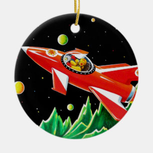 ATOM ROCKET KERAMISCH ORNAMENT
