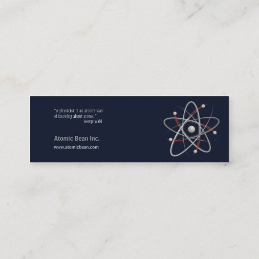 Atom - Scientist Mini Visitekaartje (Achterkant)