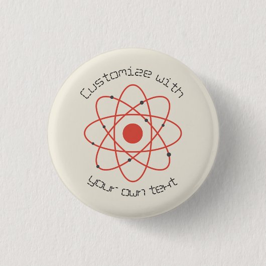 Atom Structuur Ronde Button 3,2 Cm (Voorkant)