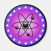 Atom Symbool op een roze achtergrond Magneet (Voorkant)