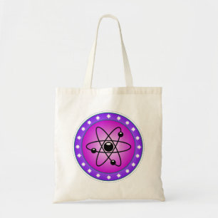 Atom Symbool op een roze achtergrond Tote Bag