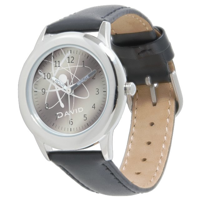 Atom-symbool | Smart Kind geschenken Horloge (Gekanteld)