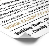 Atom Symbool, Wetenschapscursus Adverteren Poster (Hoek)