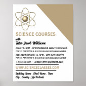 Atom Symbool, Wetenschapscursus Adverteren Poster (Voorkant)
