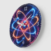 Atom Wall Clock — Science-Inspired Design Grote Klok (Hoek)