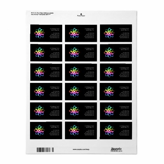 Atom | Wetenschap Etiket (Full Sheet)