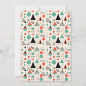 Atomair Mid Century Modern Kerstmis Feestdagenkaart (Achterkant)