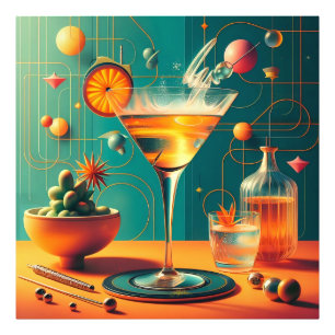 Atomaire Futuristische Kosmische Storm Martini Foto Afdruk
