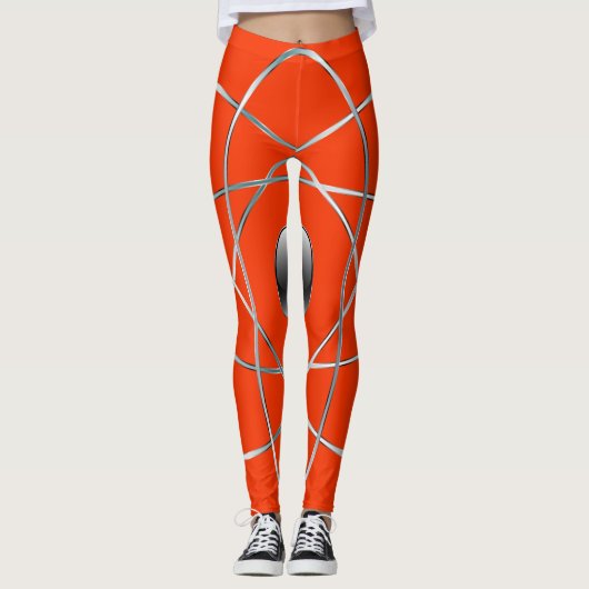 Atomaire Oranje Leggings (Voorkant)